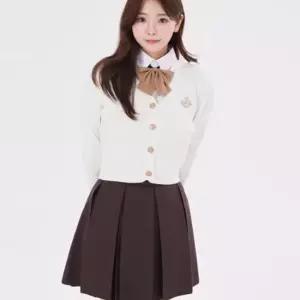 금장 4버튼 여자 크롭 가디건(3color) 교복 학생복