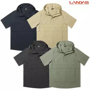 LANDAS 남성 여성 반팔 아노락 방풍 윈드 웨더 바람막이