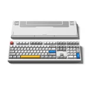 FL-ESPORTS NX108HE 유선 8K 래피드 트리거 자석축 키보드 네온 그레이, 저소음스톰축