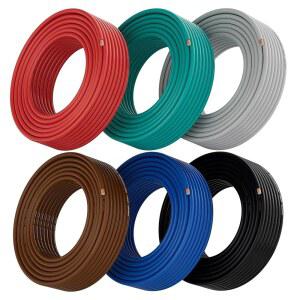 18 게이지 와이어(블랙/레드/그레이/블루/그린/브라운 6팩 각 25피트) 18AWG 자동 와이어 스피커 오디오 보안 경보 제어 케이블 CCA 저전압 연결 DIY DC용 연선 V8N