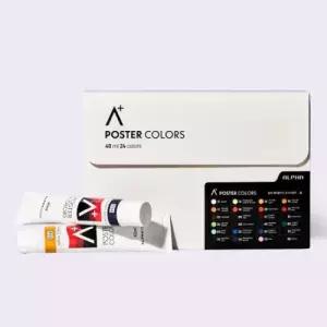 미대입시 알파 에이플러스 포스터 칼라 물감 24색 A 세트 40ML