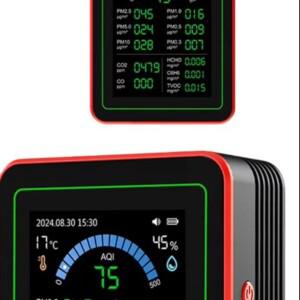 휴대용 18-in-1 공기질 모니터 AQI CO PM2.5 PM10 PM0.3 TVOC HCHO C6H6 감지기 다기능 LCD 테스터 데이터