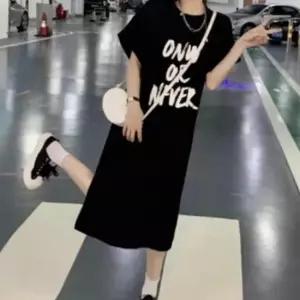 블랙 반팔 원피스 여름 간편룩 롱원피스