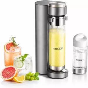 아부케 스파클링 워터 머신 소다 메이커 0.5L 및 1L 병 무선 탄산음료 60L CO2 실린더와 호환 물 주스