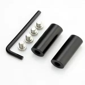 NICEYRIG 1.5인치 15mm 마이크로 막대 1/4 암나사 포함 검은색 산화 알루미늄 합금 카메라 2팩 - 026