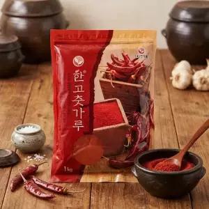 푸디헤븐 국내가공 은하촌 청결 고운 고춧가루 1kg 중국산고추)