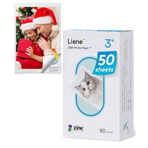 LIENE ZINK PEARL K100 사진 용지 2X3 U2033 50매 프리미엄 프린터 / 접착 뒷면 방수 번짐 방지 찢어짐 즉시 사용 가능한 스크랩북 hWV