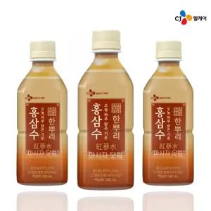CJ 한뿌리 홍삼수 오늘하루 맑은기운 340ml x 20개입 1박스 티타임 브런치모임 브런치 카페 아이스커피 빵