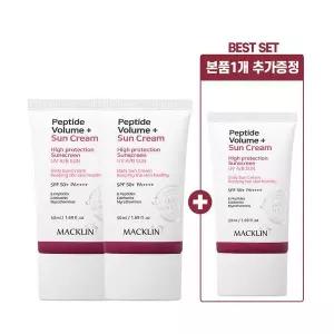 수분보충 [맥클린] 펩타이드 볼륨 선크림 50ml 3개 SPF 50안티에이징 주름개선 탄력강화, PA안티에이징 탄