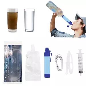 업그레이드된 5단 10나노미터 고정밀 정수기 캠핑 키트 개인 배낭형 빨대 야외 하이킹 여행용 휴대용 여과