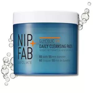 NIP+FAB 글리콜릭 픽스 데일리 클렌징 패드 60개 - 글리콜산 히알루론산 블루 데이지로 각질 제거용 얼굴