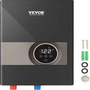 VEVOR 전기 탱크리스 온수기 8KW 즉석 디지털 온도 디스플레이 간편한 설치 및 24시간 급수 주방 욕실 샤워