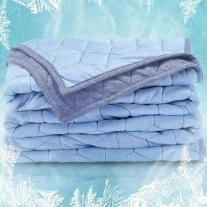 뜨거운 잠자는 사람들을 위한 SLEEP ZONE 쿨링 블랭킷 50x60 인치 양면 쿨 여름 경량 휴대용 헬스장 여행