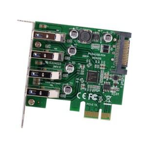 카드 로우 프로파일 4 포트 PCI-E 익스프레스 HUB USB 어댑터 5Gbps 3.0 PCI 마더보드용 to 확장