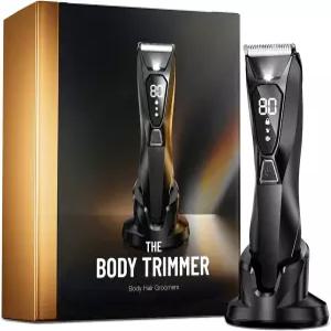 남성용 Xcdgiogw 바디 헤어 트리머 90분 무선 충전 치골 - 습식 또는 건식 그루머 4000K LED 얼굴 다리용