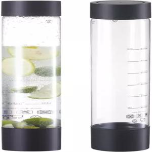 스파클링 워터 메이커 BPA 프리 소다 재사용 및 리필 가능한 병을 위한 슬림 디자인 물병 1L 2 인 팩 블랙