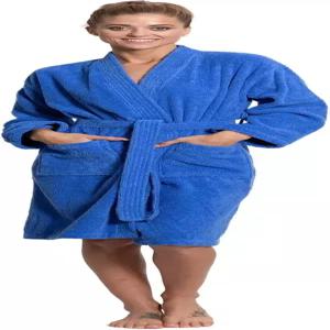 터쿠아즈 부드럽고 흡수력이 뛰어난 타월 로브 100 면 터키 테리 천 기모노 목욕 가운 여성용