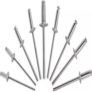 300팩 1/8인치 x 1/4인치 실버 팝 블라인드 리벳 3.2mm 알루미늄 바디 스틸 맨드릴 돔 헤드 사이즈 선택