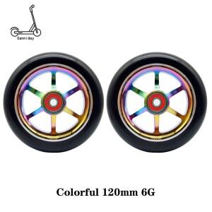 고성능 프리 스턴트 스쿠터 휠  내구성 120mm 롤러 스키 탄성 PU 및 ABEC-9 베어링  2 개