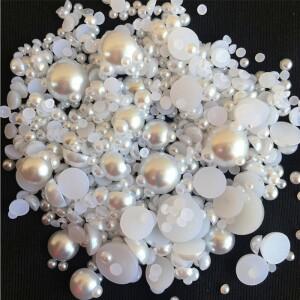 4mm-20mm 모조 진주 아크릴 비즈 플랫 백 스크랩북 쥬얼리 만들기 공예 의류 액세서리