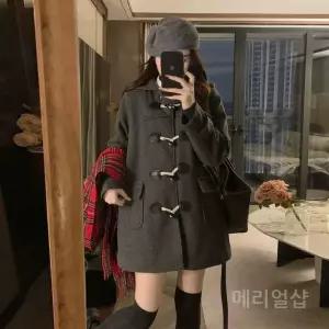 떡볶이코트 하프코트 키작녀 재킷 기장 후드 블렌드