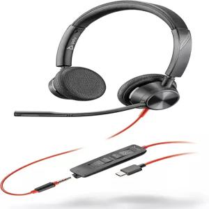 Plantronics - Blackwire 3325 붐 마이크가 장착된 유선 듀얼 이어(스테레오) 헤드셋 PC 및/또는 Mac에