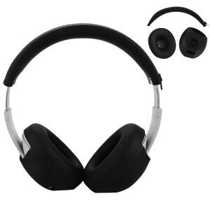 BEATS STUDIO PRO 무선 헤드폰용 ADHIPER 실리콘 스웨트 이어 커버 업그레이드된 헤드폰 케이스 전체 커버 패드 및 지퍼 헤드밴드 - 블랙