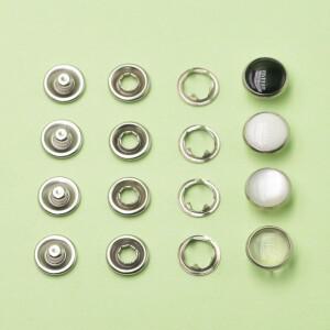 20 세트 진주 패스너 링 프레스 스터드 스냅 버튼 포퍼 DIY 공예 용품 캡 10mm
