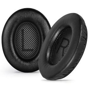 보스 콰이어트컴포트 QC 35 (II) 25 15 2 헤드폰 QC35용 찢어짐 방지 이어패드 쿠션 QC25 QC15 QC2 사운드트루 /사운드링크 AE2 /AE2I /AE2W 어라운드 이어 헤드폰 (블랙)