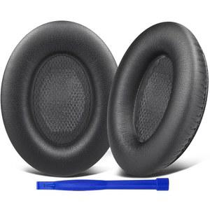 보스 헤드폰용 솔로WIT 단백질 가죽 이어패드 쿠션 콰이어트컴포트 15 QC15 QC25 QC2 QC35 / AE2 AE2I AE2W 사운드트루 & 사운드링크 어라운드 이어 시리즈 - 풀 블랙