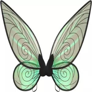 제실릴라 성인 요정 날개 반짝이는 투명 공주 할로윈 코스튬에 어울리는 천사 드레스 업 블랙