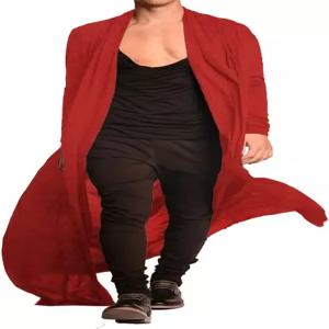 COOFANDY 남성 경량 러플 숄 칼라 가디건 오픈 프론트 롱 기장 드레이프 케이프 오버코트
