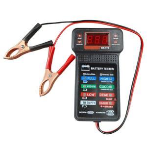 TUXIHAP 12V 자동차 배터리 테스터 전압계 LCD 디스플레이 및 LED 표시기가 있는 교류 발전기 자동 트럭 오토바이용 모니터 충전 시스템 분석기(1PC) ㅣ0J