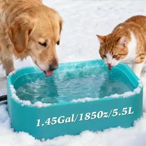 난방 및 열 보존을 위한 5겹 디자인의 IPOW 1.45Gal/5.5L 초대형 온수 그릇 고양이 토끼 닭 오리 다람쥐를