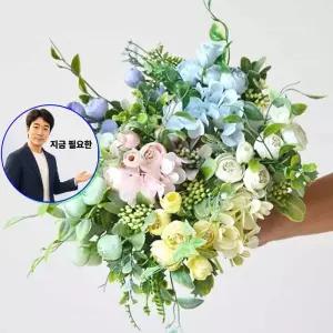 지금 필요한 조화꽃다발 실크플라워 수국 장식 조화 입학식 졸업식 동백