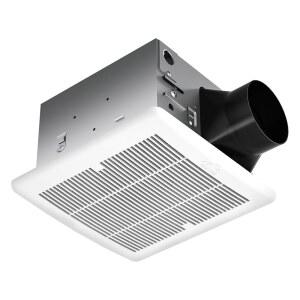 테크 드라이브 슈퍼 콰이어트 110 CFM 습도 센서가 장착된 1.5 소네 욕실 환기 및 배기 팬 다락방 접근이 필요 없음 천장 장착 흰색 9CW