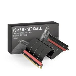 링크업 PCIE 5.0 라이저 케이블 | 수직 GPU 마운트용 스트레이트 그래픽 카드 준비 완료 4.0 및 RX9070 / RTX5090과 함께 사용 가능 30CM (총 길이: 34CM) pCC