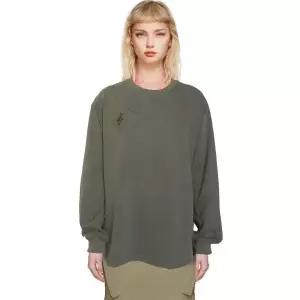 2113 STUDIO Ep.6 Long sleeve Music logo slash cut Dark grey top No.14 2305262
