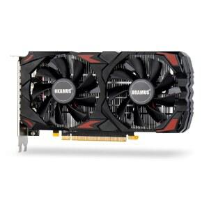OKAMUS RX 590 8GB 2304SP 게이밍 그래픽 카드 GDDR5, 256비트 PCIe 3.0 x 16, 8핀 입력 DirectX 12 GPU, 게임용 PC, DPX2+HDMI 출력, 1080P 디스플레이, 저소음 및 조용한 작업을 제공하는 듀얼 팬 냉각 기능