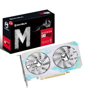 PC 게이밍 256비트 DirectX 12 DVI, HDMI, 디스플레이포트 멀티 모니터 확장용 Maxsun AMD Radeon RX 580 8GB 2048SP GDDR5 컴퓨터 비디오 그래픽 카드 GPU (흰색)