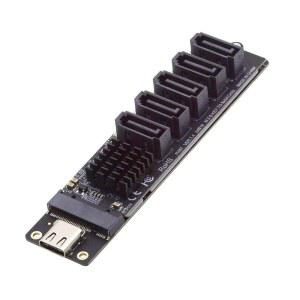 ChenYang USB 3.1 Gen 2 to 드라이브 하드 카드 마더보드 JMB575 익스텐션, 멀티플라이어 5 칩셋 3.0 SATA 연장 포트 포함 어댑터, JMS580