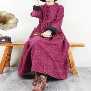 중년 편안한 엄마옷 기모 허리끈 빅사이즈 라운드넥 잔꽃