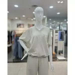 재고소진 [발렌시아]브이넥 스트링 자수 티셔츠(264MC25)