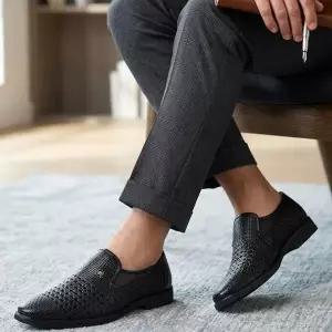 [딕슈] 남성 소가죽 펀칭 슬립온 로퍼 4cm LFMS499