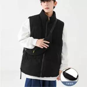 고품질 남여공용 세미 오버핏 코듀로이 캐주얼 패딩 조끼 (WD1C430)