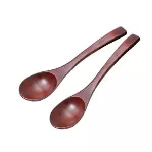 옻칠 나무 화채스푼 2P 원목 우드 디저트 숟가락 식기