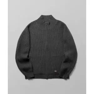 매장정품 DICKIES 디키즈 백 로고 풀집업 니트 Charcoal DIKU252LRKN002CC 1814261