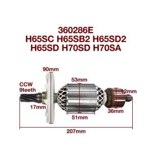 AC220-240V 아마추어 로터 코일 교체 부품, 히타치 360286E H65SC H65SB2 H70SD 앵커 스테이터용
