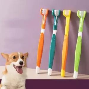 [PET] 동물 강아지 애견 청결 반려 칫솔 구강 3면 고양이 견치솔 3개입 소형 중형견 대형견
