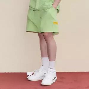 BEENTRILL 스탠드 카라 아노락 우븐 셋업 와이드핏 쇼츠네온 옐로우 415782 빈트릴